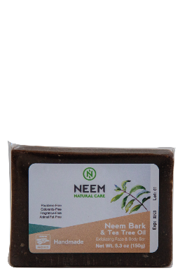 Neem Bark & Tea Tree<br>Oil Cleansing Exfoliating Face & Body Bar